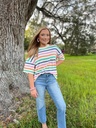 MULTI STRIPED SWEATER - MEDIUM