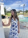 SYLVIE MIDI DRESS POSTCARD-FLORAL
