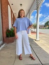 OVERSIZED CROP KNIT TOP SKY