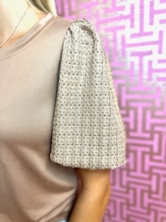 PUFFED SLEEVE TOP TRUFFLE