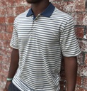 SOMERSET STRIPE POLO OXFORD TAN