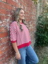 STRIPED RED KNIT TOP