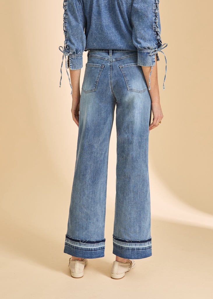 OLIVIA CUFFED WIDE LEG JEAN