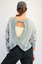MINT STRIPED OPEN BACK TOP