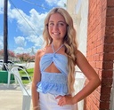 GINGHAM SMOCKED HALTER TOP