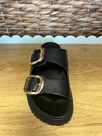 MIA BLACK TWO STRAP SANDAL