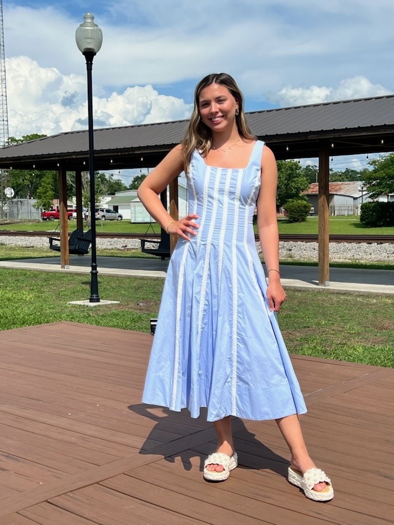 BABY BLUE BANCROFT MIDI DRESS