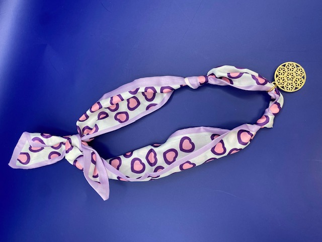 SCARF CHARM NECKLACE PINK/PURPLE