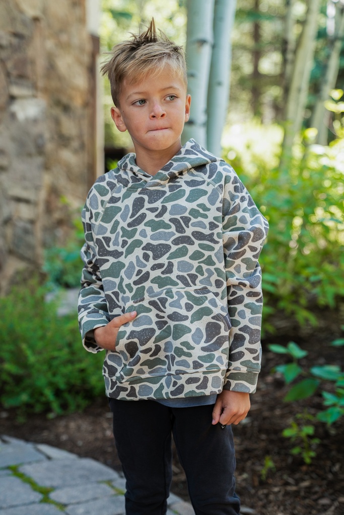 BURLEBO YOUTH FLEECE HOODIE - CLASSIC DEER CAMO