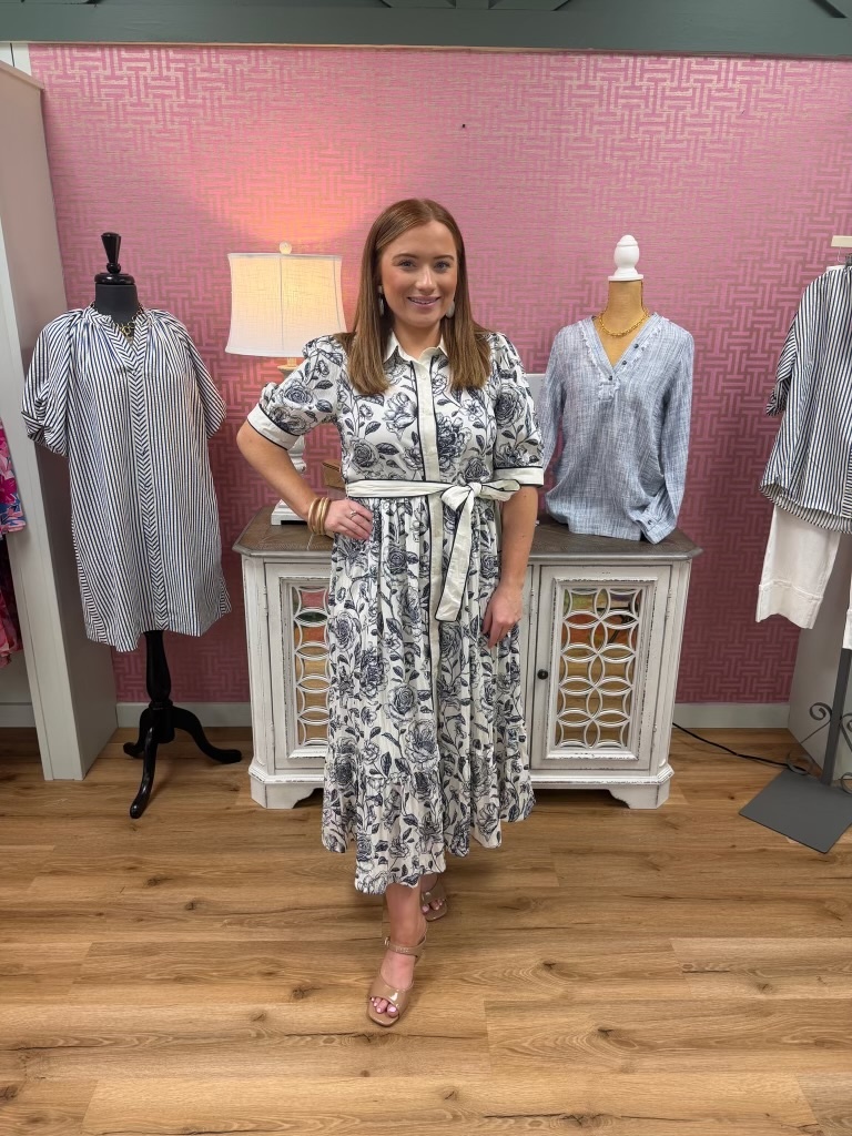 GARDEN PARTY NAVY DRESS