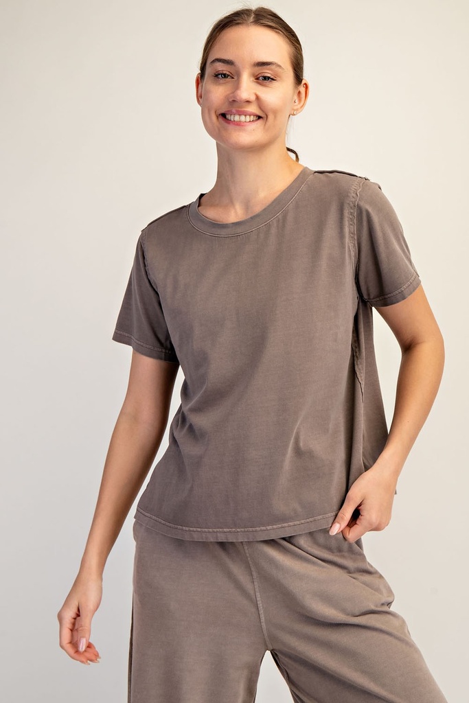 MOCHA CROPPED TEE