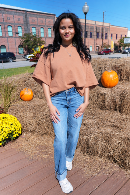 VINTAGE CREW NECK SHORT LSEEVE KNIT TOP