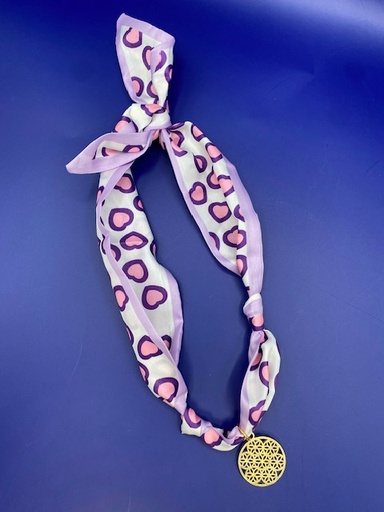 SCARF CHARM NECKLACE PINK/PURPLE