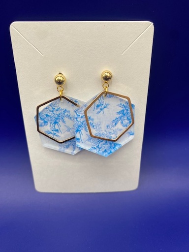 EARRING BLUE CHINOISERIE LARGE