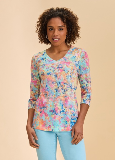 MULTI COLOR 3/4 SLEEVE TOP
