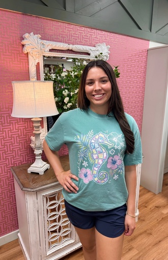PREPPY TEE FLORAL SEAHORSE