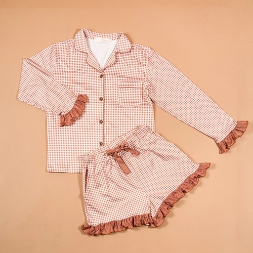 MAPLE GINGHAM PJ SHORT SET