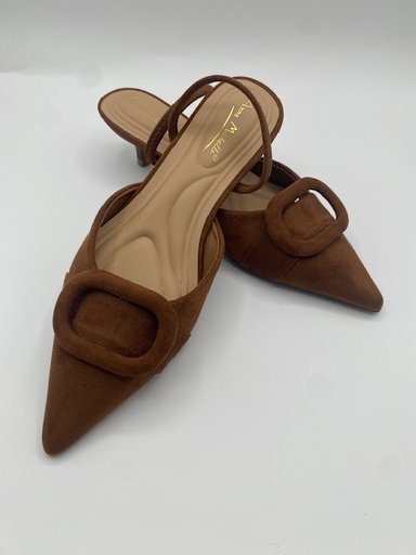 TOBACCO SUEDE KITTEN HEEL